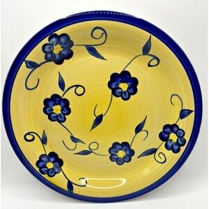 Mulberry Home Collection Dinner Plate 10.5” Yellow Blue Floral Round Stoneware